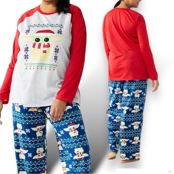 Star Wars The Mandalorian Grogu Baby Yoda Santa Christmas Pajama Set XXL - Picture 1 of 6